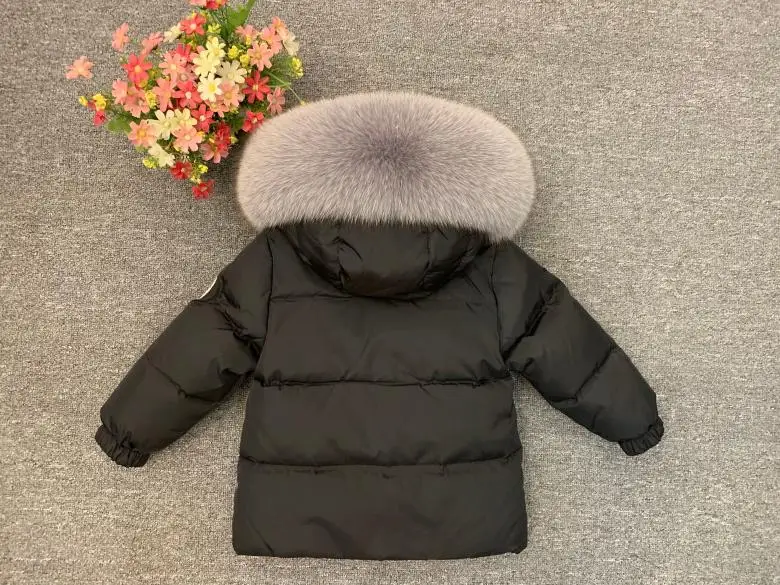 Dollplus/Коллекция года, комплекты детской одежды для русской зимы пуховое пальто для мальчиков и девочек натуральный мех+ штаны, теплый детский зимний комбинезон, лыжный костюм для улицы
