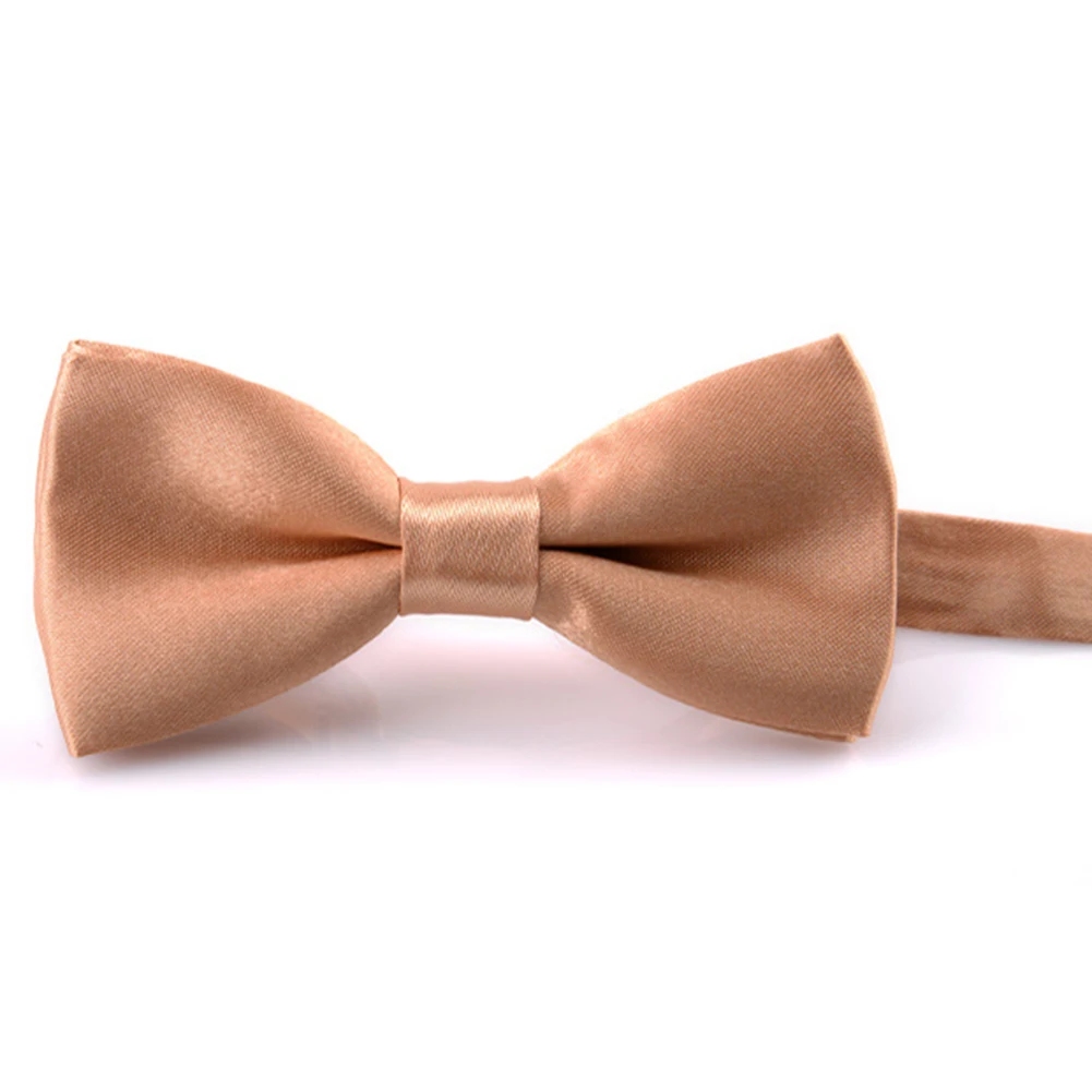 Однотонные модные галстуки-бабочки, для жениха, для мужчин, для детей, торжественные, цветные, однотонные, для мужчин, для свадьбы, бабочки, свадебные галстуки-бабочки - Цвет: Шампанское