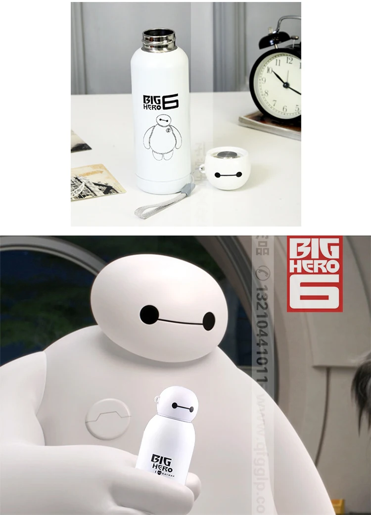 300 мл супер герой Baymax термос чашка вакуумная Термокружка термос из нержавеющей стали кофейная бутылка для напитков дорожная бутылка