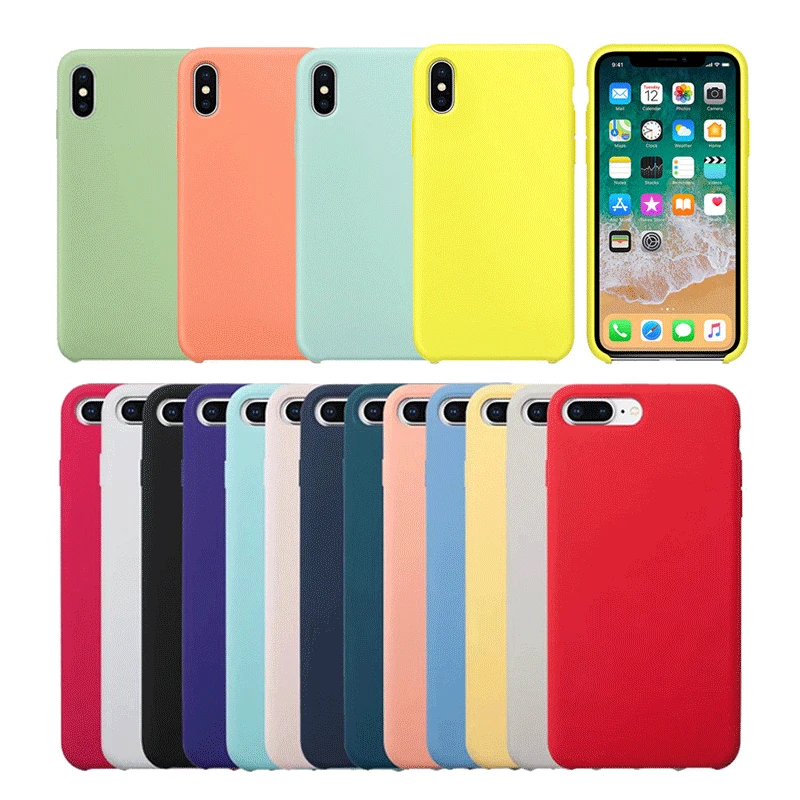 

Original Official Silicone Case For Apple iphone 7 8 6 6s Plus 5 5s SE Cover For iphone 6 7 X XS MAX XR Phone Case Without LOGO