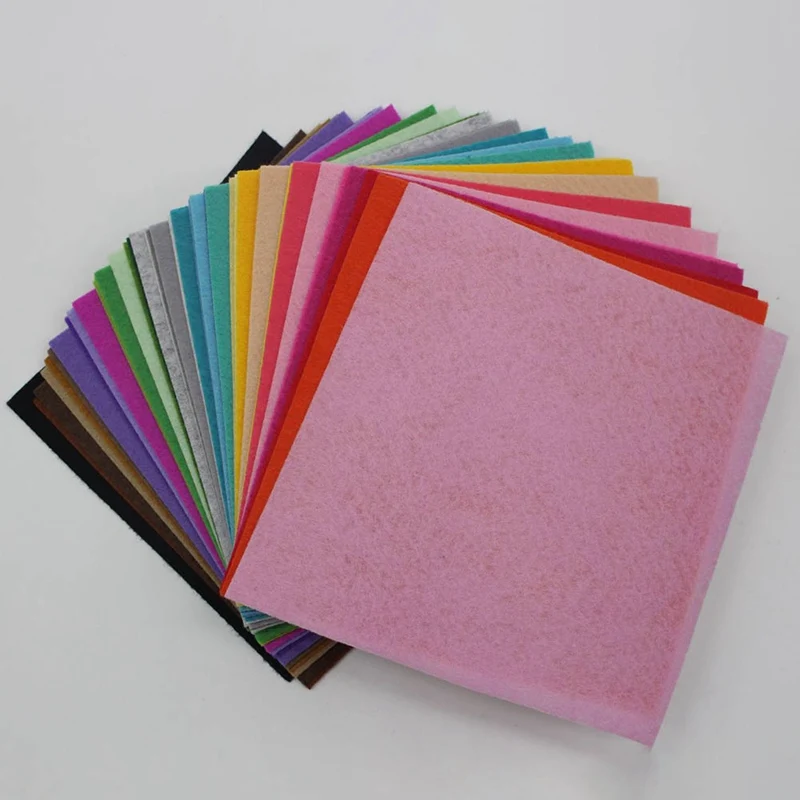 Felt Fabric Sheets,60Pcs Soft Felt Nonwoven Fabric Assorted Colors for DIY Craft