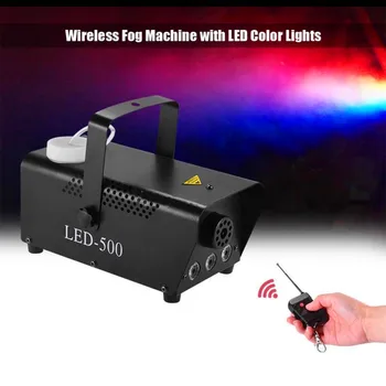 

500W LED Fog Machine/Wireless Remote Control Smoke Machine With RGB 3X3W LED Light/LED Fogger/Disco DJ Party Stage Smoke Ejector
