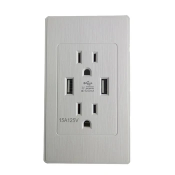 

American Dual Usb Wall Socket American Standard Power Outlet Us 3.1A Usb Socket Panel Us Plug
