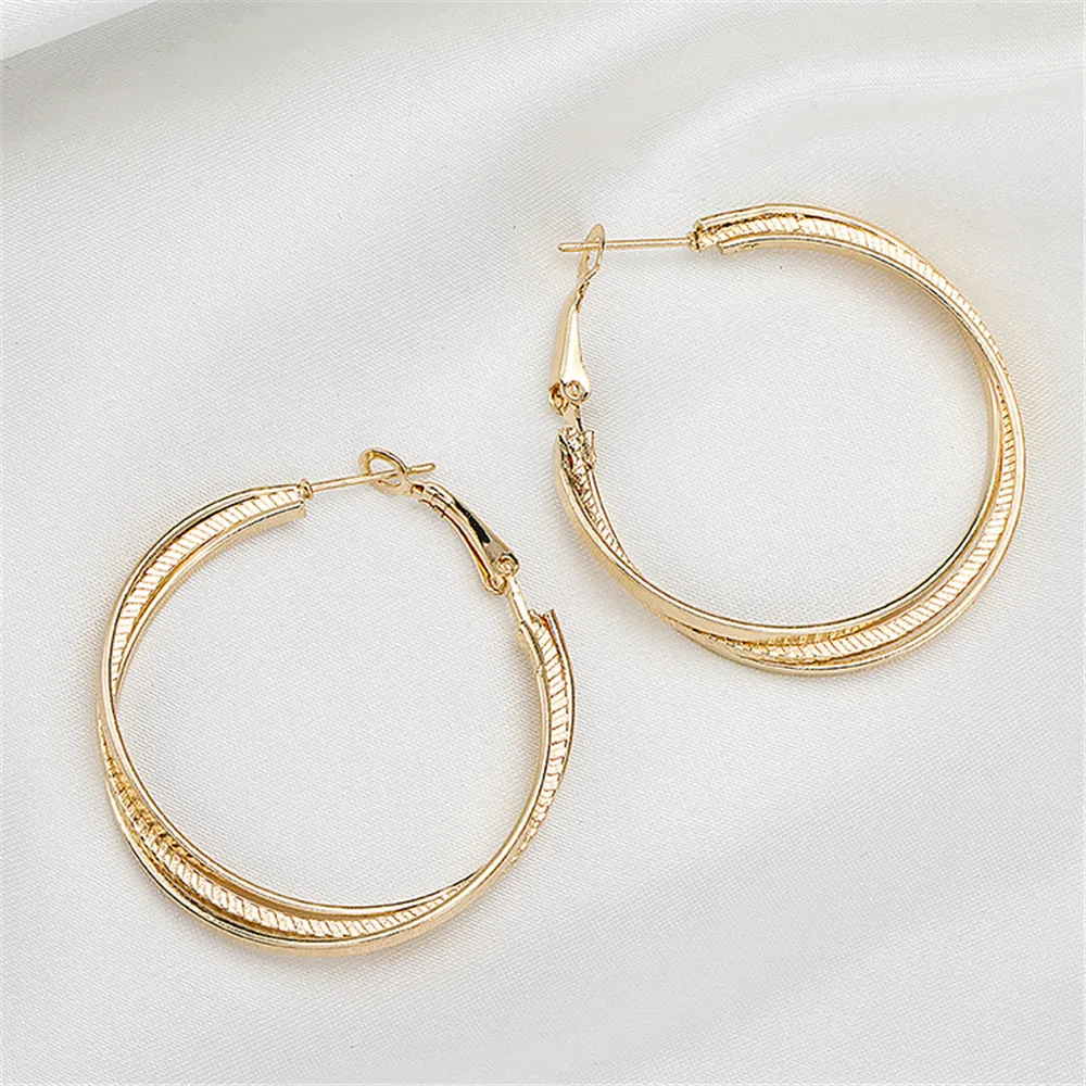 MLING модные серьги из Золотого Сплава новейшие волнистые металлические геометрические серьги-кольца для женщин