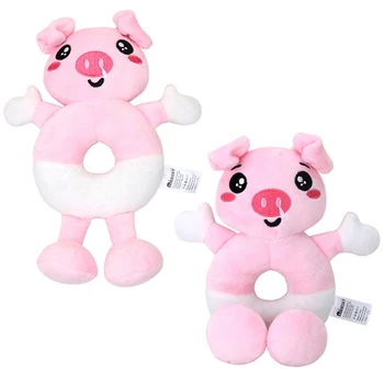 

Baby Toys Cute Cartoon Pig Dog Rabbit Ring Bell Hand Grasp Toy Mobile Infant Crib Dolls Musical Soft Kids Gift