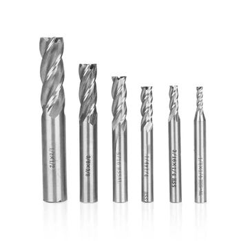 

Steel Metalworking Tool HSS Milling Cutter Straight End Mill Set Silver