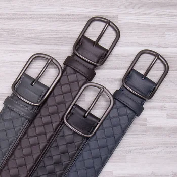 

Luxury Designer Classic Belts Men Cow Genuine Leather Vintage Male Belt High Quality With Pin Buckle Casual Business Belts
