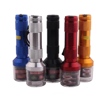 

Aluminum Alloy Electric Herb Grinder Portable Flashlight Shaped Smoking Grinding Crusher Spice Milling Tool, Battery Operated