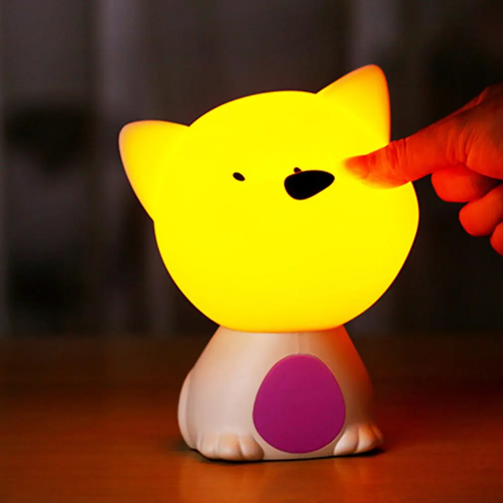 Led милый Пёс из мультфильма ночной Светильник для дома Спальня украшения зарядка через usb светильник s творческая атмосфера прикроватный светильник