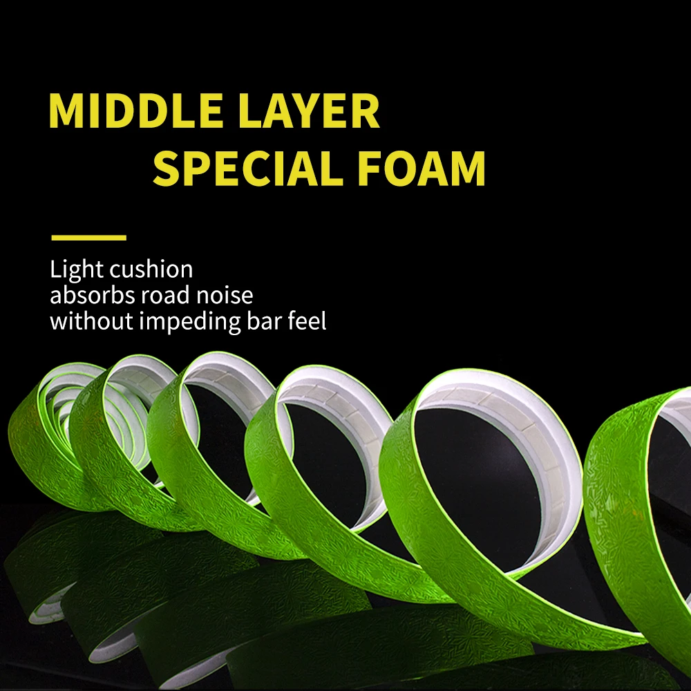 VIARON Bicycle Handlebar tape Bike Accessories Embossment EVA PU Soft Breathable Anti-Slip Cycling Shock Absorption 5D Gradient