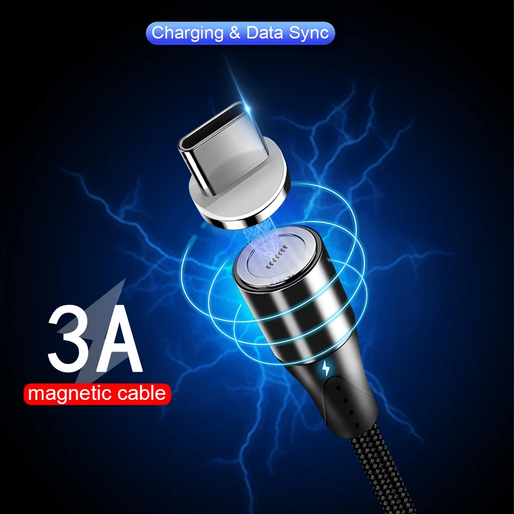 

Obobix Magnetic USB Type C Cable For Samsung Galaxy Note 10 S10 Plus Fast Charging Data Sync LED Charger Mobile Phone Cable Cord