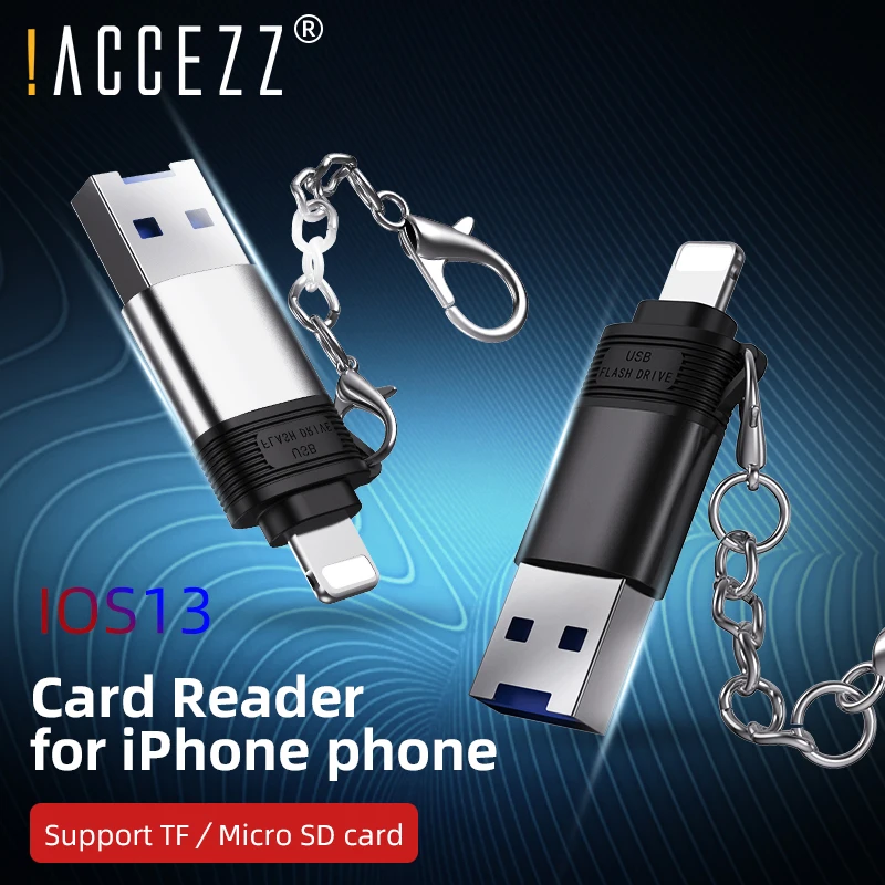 ! TF/Micro SD кардридер ACCEZZ для Apple iPhone 11 Pro X XS Max 8 7 6 6s SE Plus IOS13 устройство чтения карт
