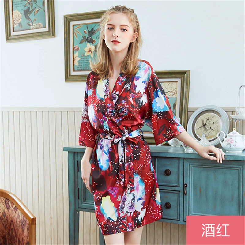 Ночной халат размера плюс, сексуальный соблазнительный халат с рисунком ...