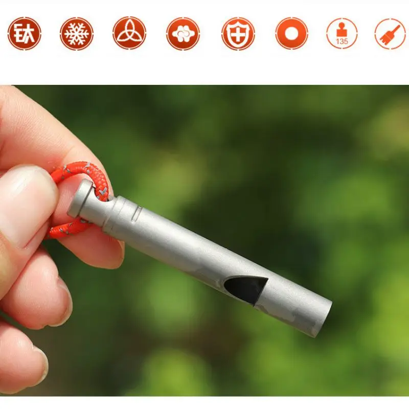 

Survival Whistle Lightweight Portable High Frequency Titanium Outdoor Camping Tool