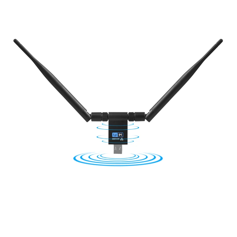 1200 Мбит/с беспроводной USB Wifi адаптер Сетевая карта USB3.0 двухдиапазонный 2,4G& 5,8G Wifi приемник адаптер для ПК с 2 антеннами