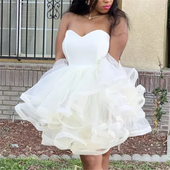 

Sweetheart White Hoco Party Dress