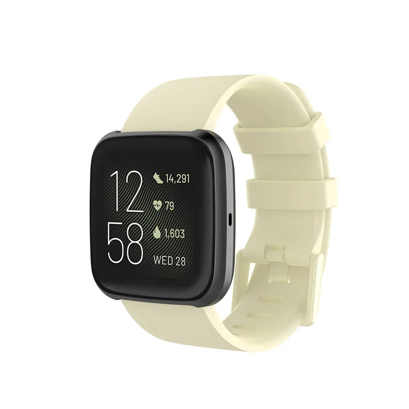 100 шт силиконовый ремешок Браслет для Fitbit Versa2 ремешок мягкий силиконовый цветной ремешок аксессуары для смарт-часов для Fitbit Versa 2