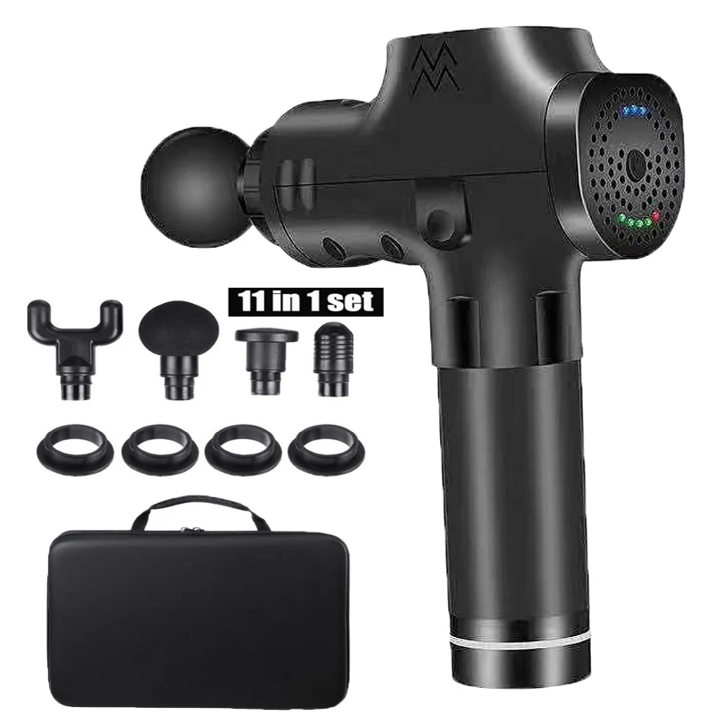 Button black New massage gun physiotherapy instrument mute touch screen console massage gun electric gun massage relieve pain - Цвет: Button black