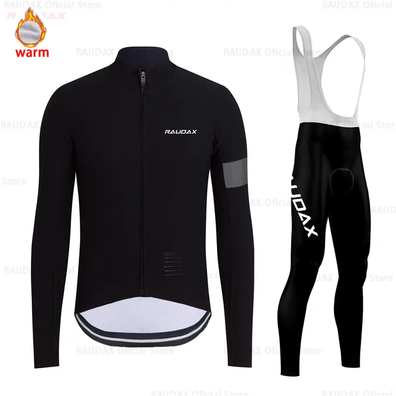 Зимняя одежда для велоспорта Raphaing Pro Team Jersey набор мужская униформа с длинным рукавом Теплая Флисовая одежда сохраняющие тепло брюки комплект