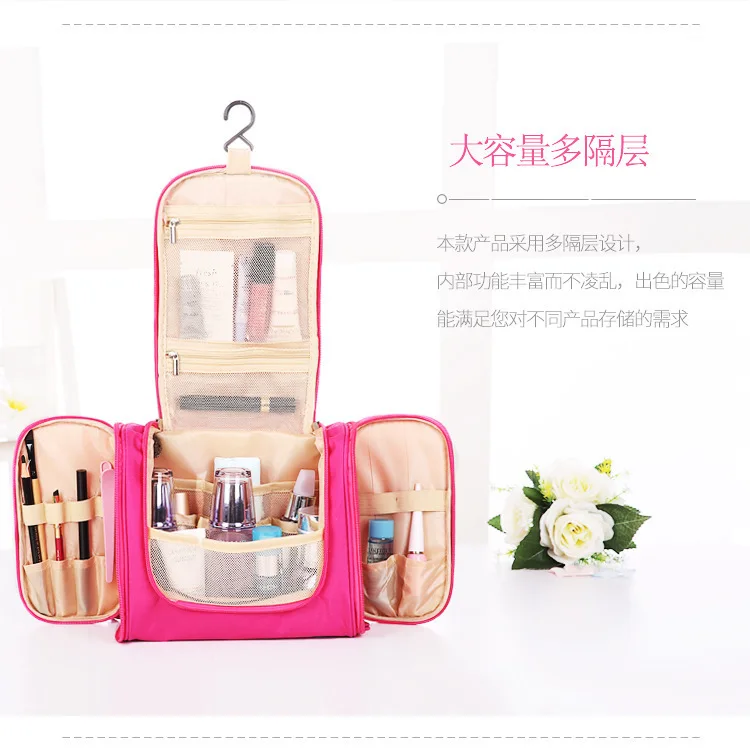 Korean hook double open toiletries Bag Travel Portable big ear toiletries bag toiletries storage bag