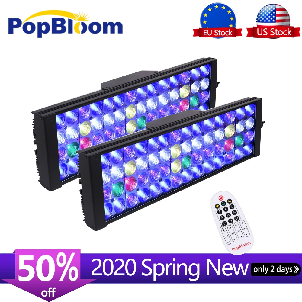 

2PCS PopBloom Led Aquarium Light Led Light Aquarium Lighting for Reef Coral Marine Aquarium 120cm Saltwater Fish Tank Shannon40