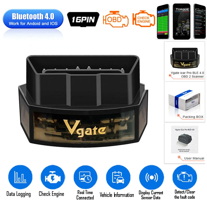 ￡14.66 Vgate Icar Pro Bluetooth 40 Wifi Obd2 Scanner Elm327 Diagnostic