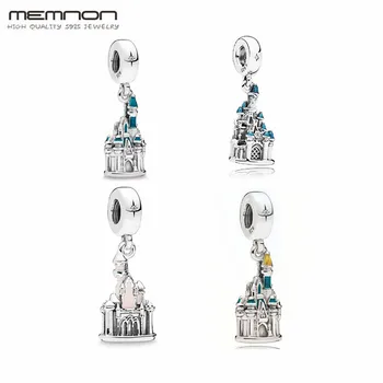 

100% new 925 Sterling Silver Cinderella Sleeping Beauty Castle dangle charms beads DIY for Women fit Bracelet Bangle Jewelry