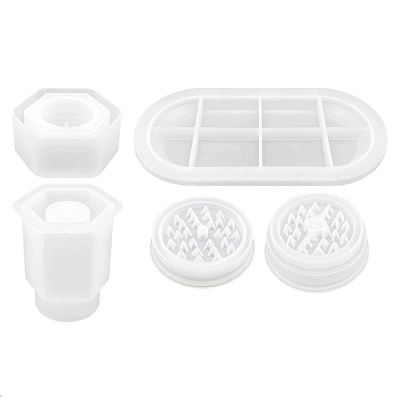 Resin Mold DIY Herb-medicine Grinder Spice Crusher Silicone Mold A Set of Epoxy