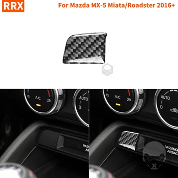 

For Mazda MX-5 Miata Roadster Carbon Fiber Center Storage Button Switch Cover Trim Sticker 2016+ MX5 ND Interior Car Accessories