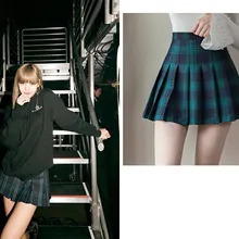 Kpop Blackpink Лиза же Колледж стиль плиссированные женские юбки Молодежная летняя уличная женский милый с высокой талией юбки