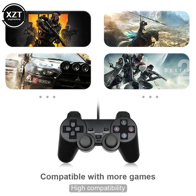 Mando de juego con cable USB para PC, Joypad para Windows, ordenador  portátil, color negro, para WinXP/Win7/8/10 - AliExpress