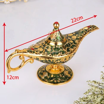 

Aladdin Wishing Lamp Antique European Style Exquisite Crafts Decor Creative Props Gift Royal Blue/ Green/Purple
