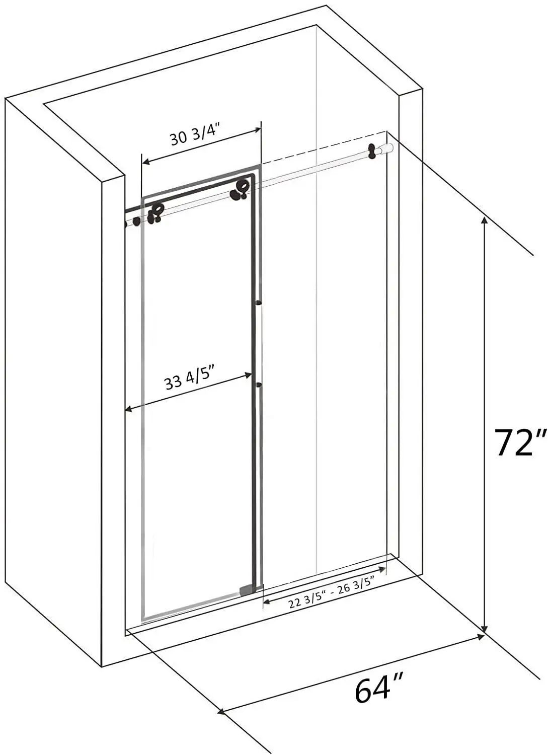 60 X 79 Frameless Sliding Shower Doors 3 8 Heavy Tempered Glass Brushed Stainless Steel Shower Doors Aliexpress