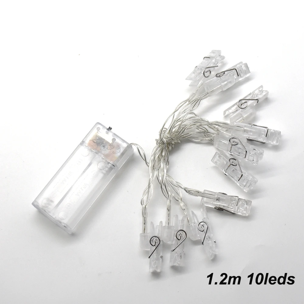 1.2m 2m 3m 4m 6m 10m Photo Clip lamp LED String lights Battery 4.5V Christmas Holiday Party Wedding Decoration Fairy lights