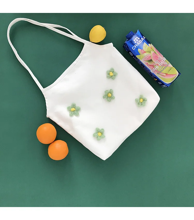 Angelatcracy 2019 Новое поступление Япония Вязание персонализированный холст свежий Повседневный Цветочные цветочные сумочки сумки одно плечо