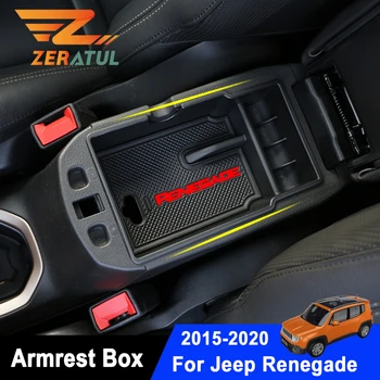 

Zeratul Car ABS Central Armrest Box Car Center Console Arm Rest Box Glove Box for Jeep Renegade 2015 2016 2017 2018 2019 2020