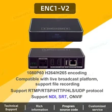 Link Pi ENC1-V2 Hisilicon Hi3520DV400 dekoder HDMI dekoder HD SR/RTMP/RTSP/ONVIF/HLS transmisja na żywo obsługuje YouTube, Facebook