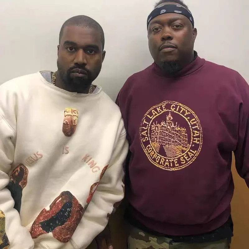 Лидер продаж толстовка KANYE для мужчин и женщин бархатная уличная одежда со
