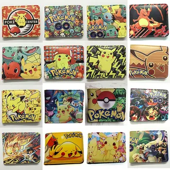 

Hot Pokemon Purse Cartoon Pocket Monster Ball Games Wallet Kawaii Pikachu Short Wallets Kids Gift Dollar Money Bags