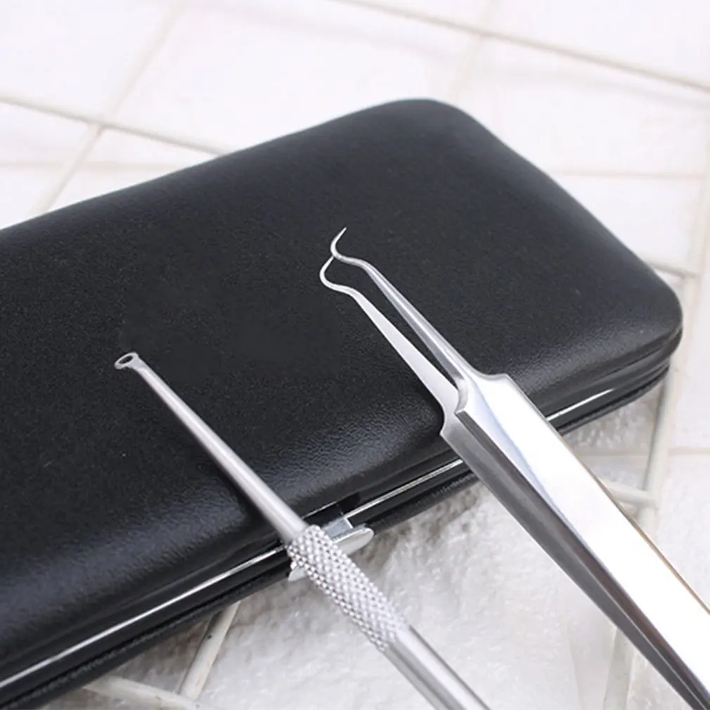 Acne Needle 6 комплектов пудра для бровей из нержавеющей стали зажим игла для угрей инструмент для чистки пор комплект