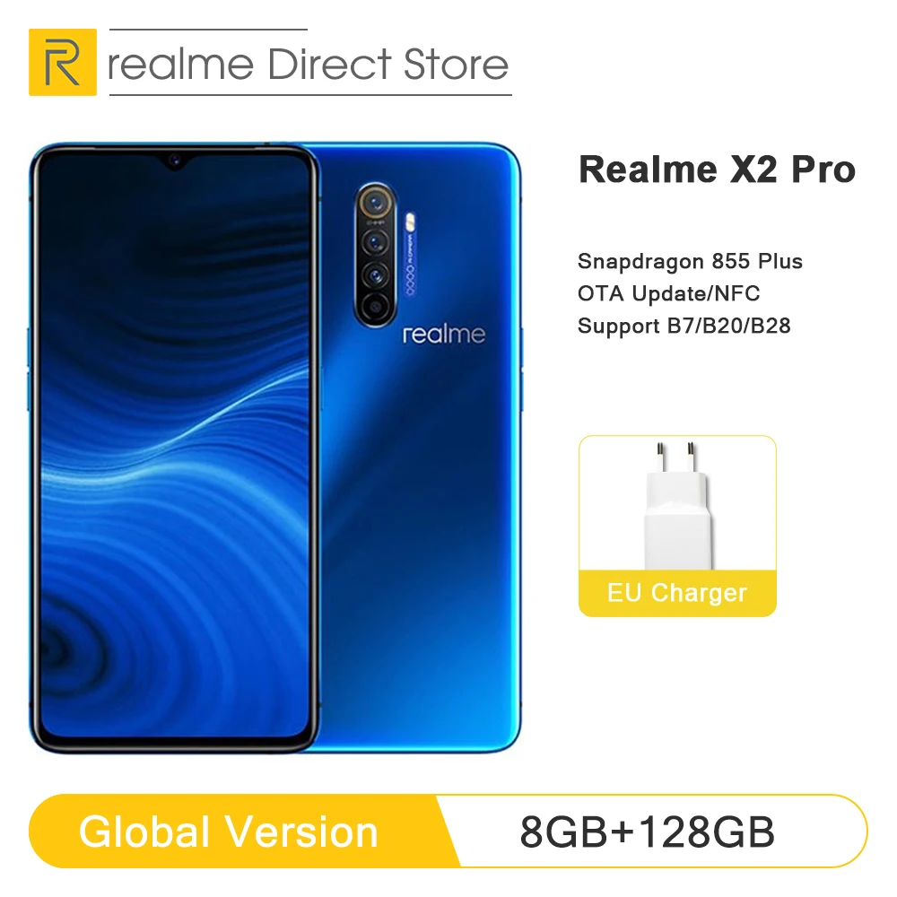 Глобальная версия realme X2 Pro 8GB RAM 128GB ROM мобильный телефон Snapdragon 855 Plus 64