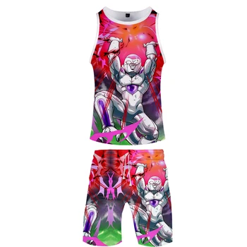 

Dragon Ball 3D printed Two Piece Set Fashion Anime Summer Baseball Tank Tops+Beach Shorts High-Quality Casual Streetwear Clothes