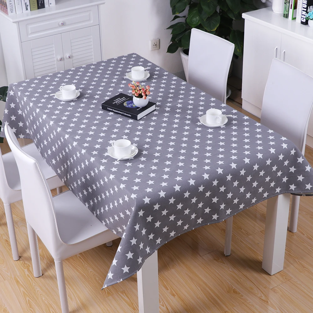 Star Table Cloth Cotton Polyester Rural Square Tablecloths Rectangular Dinner Table Cover Textile For Kitchen Home Decor