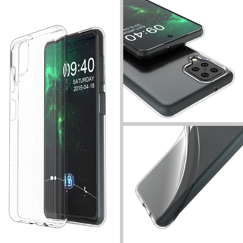 ZhuoFan for Samsung Galaxy A12 4G Case 360 Full Body Shockproof Protection Skin Shell Clear Silicone TPU Bumper Stylish Design Slim Phone Case Front and Back Cover for Samsung A12 4G Marble Green
