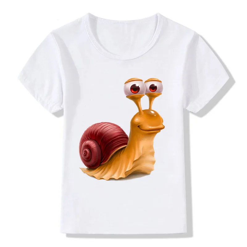 

Cute Snail print cartoon t shirt funny t-shirt 2-12Y for boys girls t shirts KT-2028