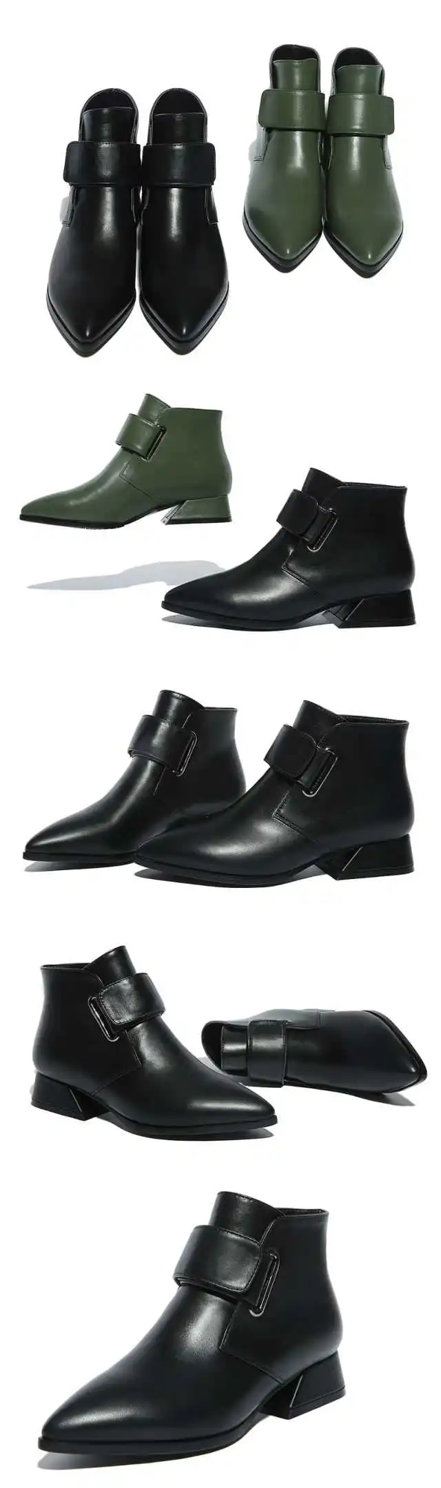 Короткие плюшевые женские зимние сапоги; Новинка года; Элегантные ботильоны для женщин; офисные Ботинки на низком каблуке; модные черные ботинки; женские осенние ботинки