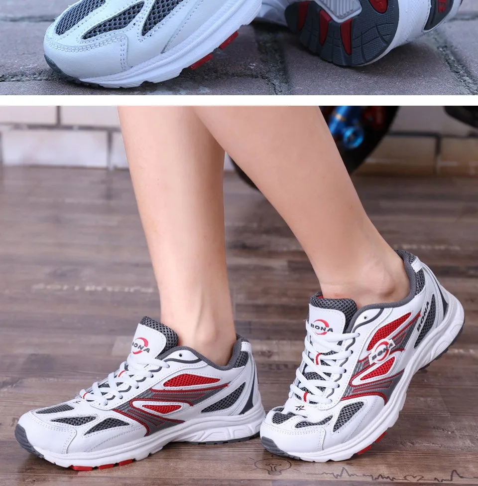 BONA/профессиональные белые кроссовки для бега; Новое поступление года; модная удобная спортивная обувь; женские дышащие кроссовки с сеткой; размеры 39, 41