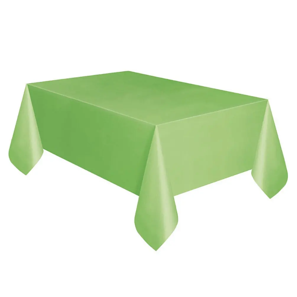 Одноразовые вечерние полиэтиленовые скатерти на день рождения, десертный стол, одноцветная скатерть 137*274 см - Цвет: Light green