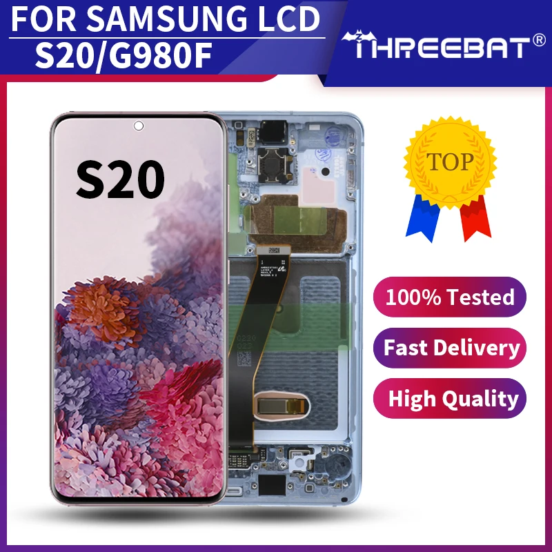 ЖК-дисплей SUPER AMOLED для Samsung Galaxy S20 с сенсорным экраном 6 2 дюйма дигитайзер рамкой G980