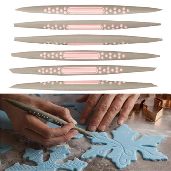 

6 pcs/set Silicone Fondant Cake Decorating Flower Modelling Pen Sugarcraft Flower Modelling Tools Cake Sculpture Clay Mold